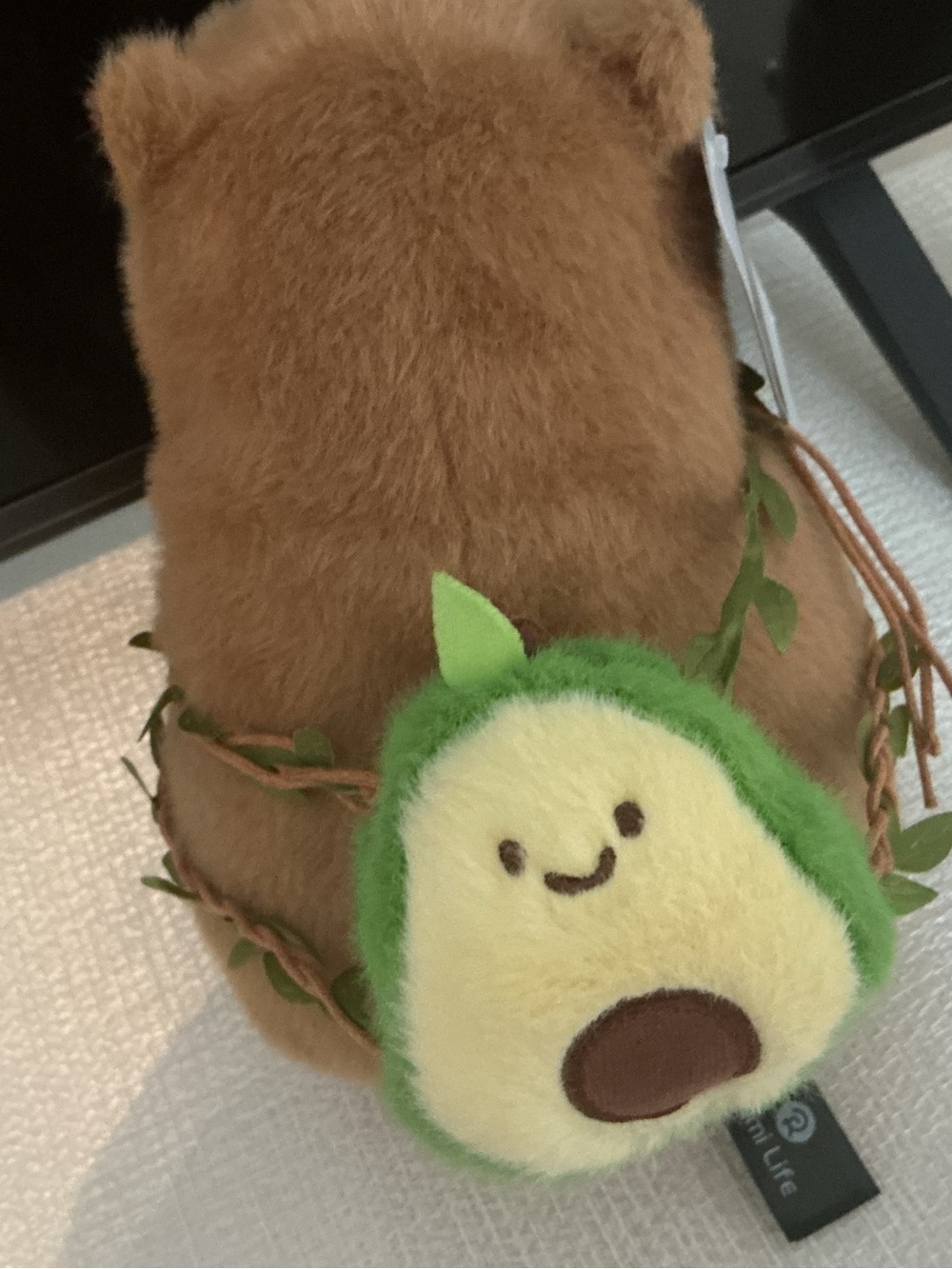 Cute capybara with avocado book bag and it’s very soft - Picture 5 of 5